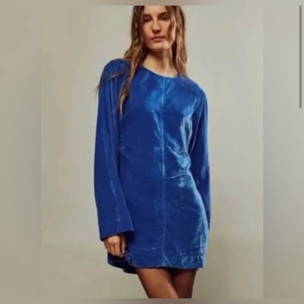 Blue velvet free people dress